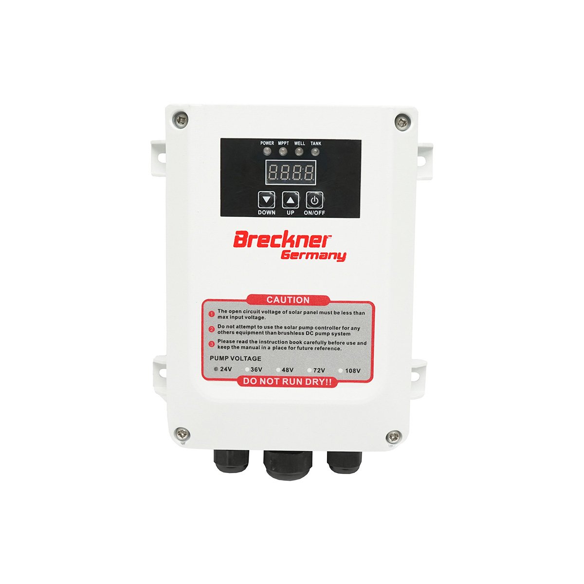 Pompa apa submersibila 300W, 24V debit 3.5m3/h, D75mm cu controller pentru panou solar fotovoltaic Breckner Germany